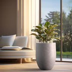 Kante Tall Concrete Planter, 21.7-Inch Height Light Gray Large Indoor Outdoor - Image 4