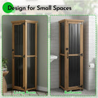 Outdoor Storage Cabinet Weatherproof, Tall Wood Garden Potting Bench Table - Image 3