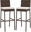 HAPPYGRILL Wicker Patio Barstools Set of 2, Outdoor Rattan Bar Chairs by HAPPYGRILL