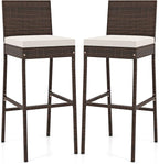 HAPPYGRILL Wicker Patio Barstools Set of 2, Outdoor Rattan Bar Chairs by HAPPYGRILL