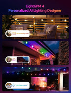 Lepro ZB1 AI Smart Outdoor String Lights APP Control, 54 ft RGB+IC+Warm White - Image 2