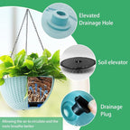 Hanging Planters for Outdoor Plants 8/10 Inch, ​4 Packs Hanging Flower Pot - Image 3