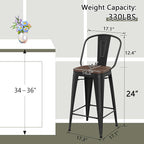 Yongqiang Barstools Set of 4 Counter Height Bar Stools - Image 2