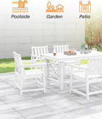 7 Pieces HDPE Outdoor Dining Set, Patio Dining Set - Image 7