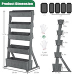 SUNYRISY 5 Tiers Vertical Raised Garden Bed Outdoor Planter Tower, Wooden - Image 6