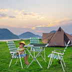 VINGLI Patio Lawn Webbed Folding Chairs Set of 4, Outdoor Beach Chair Portable - Image 7