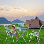 VINGLI Patio Lawn Webbed Folding Chairs Set of 2, Outdoor Beach Chair Portable - Image 7
