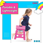 Delxo Folding Step Stool, 13 inch Non-Slip Foldable Stools - Image 3
