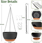 Hanging Planters for Outdoor Indoor Plants, 2 Pack 12 Inch Hanging Basket - Image 2