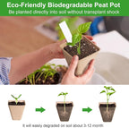 Square Peat Nursery Pots 150 Pcs 3in Biodegradable and Label, Used - Image 4