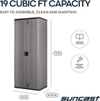Suncast Tall Storage Cabinet, Platinum Resin Garage Storage Cabinet - Image 3