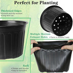 12-Pack 5 Gallon Flexible Plastic Plant Pots, Thickened Soft Seed Starting - Image 3
