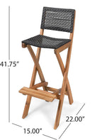 Christopher Knight Home Polaris Outdoor Acacia Wood and Wicker 5 Piece - Image 4