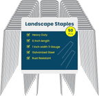 6 Inches Galvanized Garden Staples, Metal Tent Stakes, Heavy Duty U-Shaped Pins by Sweecomb