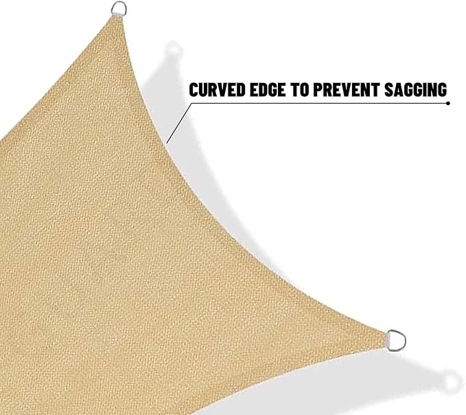 SUNNY GUARD Custom Size 7'x7'x7' Sand Sun Shade Sail Triangle UV Block Shade - Image 7