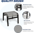 Outdoor Patio Ottoman Seat Textilene Portable Metal Footstool Portable Footrest - Image 4