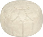 Thgonwid Unstuffed Moroccan Faux Leather Pouf Ottoman by Thgonwid