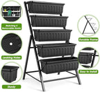 SEJOV 4FT Vertical Raised Garden Bed, 5 Tiers Elevated Planter Box - Image 3