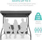 Best Choice Products 3-Seat Outdoor Large Converting Canopy Swing Glider - Image 4