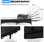 Tangkula Wicker Chaise Lounge Outdoor, Patio Rattan Reclining Chaise - Image 7
