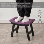 Foot Stool, Bamboo Small Sofa Foot Rest Under Desk, Extra Seating - Image 4