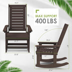 GREENVINES Outdoor Rocking Chair Set | 3-Piece | Dark Brown Wood Grain | 2 - Image 3