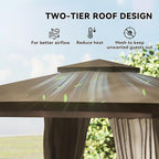 Outsunny 10' x 10' Outdoor Patio Gazebo, Heavy Duty Gazebo Canopy Shelter - Image 3