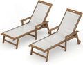 LUE BONA Chaise Lounge Chair Outdoor Set of 4, HDPS and HDPE Wicker Chaise by LUEBONA