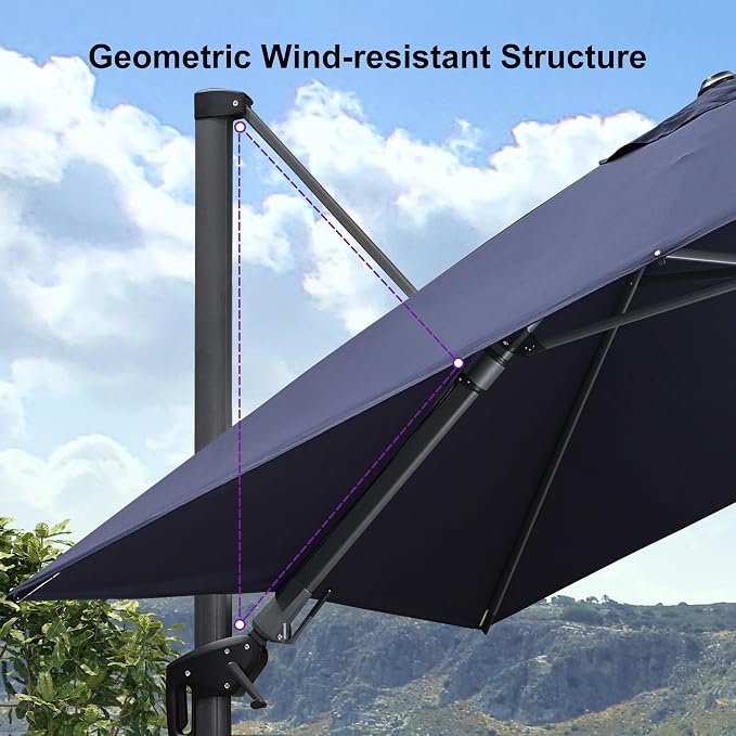 PURPLE LEAF 8' X 8' Tilting Patio Umbrella - Image 9