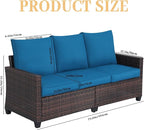 Rattan Outdoor Sofa 3-Seater - Image 3