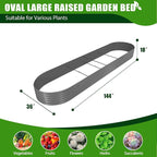 A ANLEOLIFE 12X3X1.5 ft Galvanized Raised Garden Beds Outdoor, Oval Extra Large - Image 7