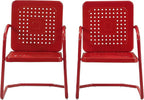 Crosley Furniture Bates 2-Piece Outdoor Chair Set, Retro Metal Patio Chairs - Image 4