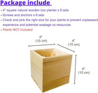 LaLaGreen Wooden Planter Box for Plants Small Square Wall Planters for Indoor - Image 2