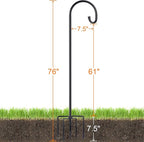 Ottsuls Bird Feeder Pole, 2 Pack 76 Inch Shepherds Hooks - Image 5