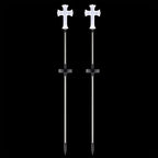Alpine Corporation 34" Tall Outdoor Solar Powered Cross Pathway Light Stakes - Image 5