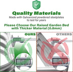 Galvanized Raised Garden Bed for Outdoor: 4X2X1ft Durable Metal Vegetable Plant - Image 3