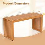 Tangkula Patio Acacia Wood Bench, 36” Outdoor All-Slat Wood Bench - Image 3