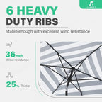 JEAREY 6.5x10 ft Rectangular Patio Umbrellas Rectangle Outdoor Umbrella - Image 9