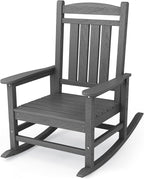 KINGYES HDPE Outdoor Rocking Chair, Widened Seat Patio Rocking Chair, Oversized by KINGYES