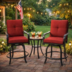 Kozyard Isabella Outdoor Swivel Bar Chairs, Counter Height Patio Bar Stools Set - Image 2