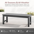 Stoog Outdoor Bench, 2-Person Outdoor Poly Lumber Backless Bench, Weatherproof - Image 4