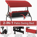 Oakcloud 3-Seat Outdoor Porch Swing, Large Converting Swing Chair - Image 2