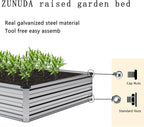 8×2×1FT Galvanized Raised Garden Bed Kit, Metal Planter Boxes，Large Outdoor - Image 3