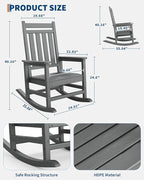 GarveeLife Poly Lumber Rocking Chair Outdoor - Image 2