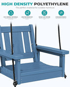SERWALL HDPE Single Porch Swing Set of 2, Heavy Duty Single Person Swing Chair - Image 9