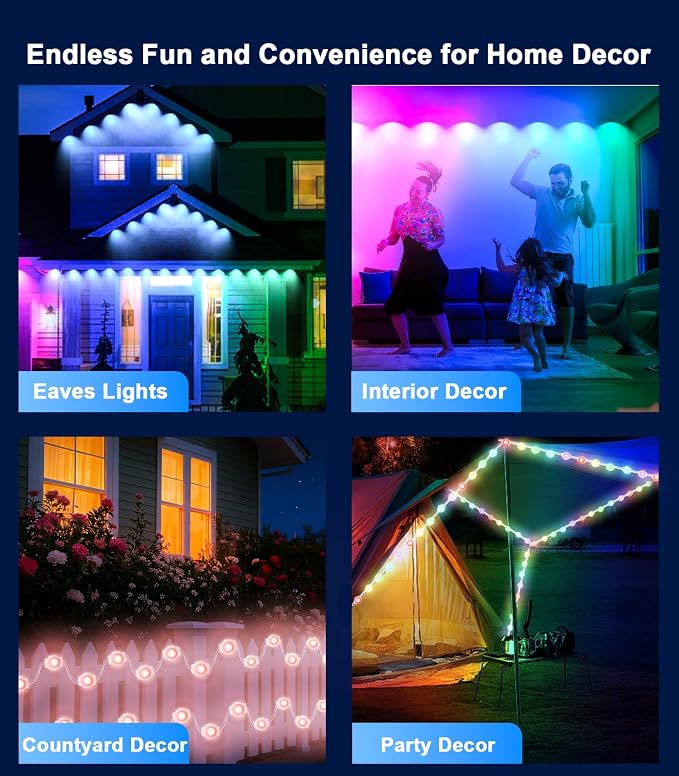 200FT Permanent Outdoor Lights for House, 2025 Smart RGB LED Outside Eaves - Image 7