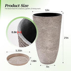 QCQHDU Set of 2 Oversized 9 Gallon Round Planters - Image 5