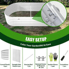 A ANLEOLIFE 6X2X1.5 ft Galvanized Raised Garden Beds Outdoor, Oval Round Metal - Image 6