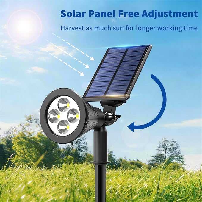 Solar Lights Outdoor Waterproof IP65, 3000K Super Bright LED, 2 Lighting Modes - Image 3