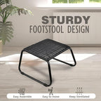 Wicker Ottomans Outdoor Footstool, Patio Rattan Garden Furniture All Weather - Image 6